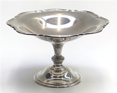 Lot 2062 - A silver pedestal bon bon dish with scalloped...