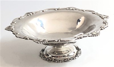 Lot 2077 - A footed silver bon bon dish with scroll and...