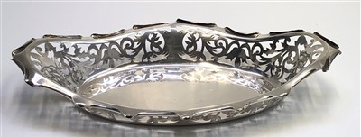 Lot 2083 - A silver dish with scrolling pierced gallery...