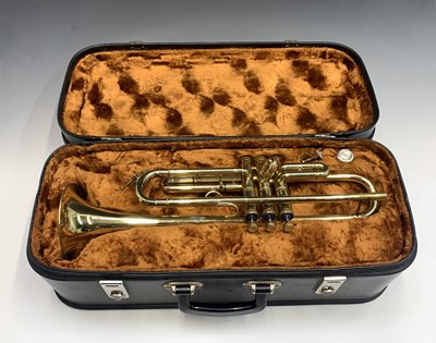 Lot 43 - A Boosey and Hawkes B & H 400 brass trumpet,...