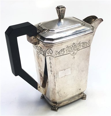 Lot 2097 - An engraved silver coffee pot by Joseph...