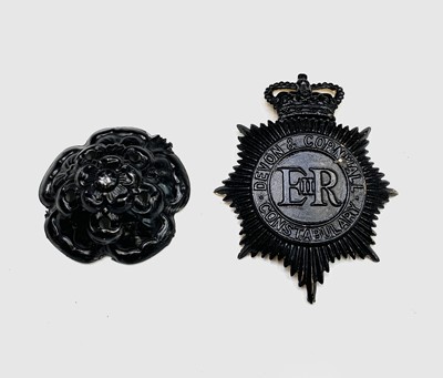 Lot 79 - Two Devon and Cornwall Constabulary helmet...