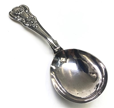 Lot 2107 - A George III silver Kings pattern caddy spoon...