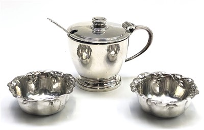 Lot 2114 - An Adie Brothers silver mustard pot and spoon...