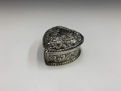 Lot 8 - A heart-shaped silver late Victorian box by...