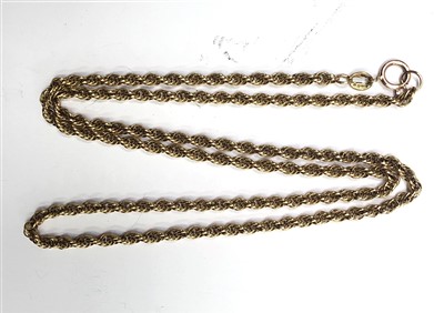 Lot 2605 - A 9ct gold chain necklace, 6g.