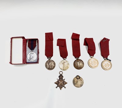 Lot 212 - A 1914-18 Star and Victory pair to Pte J...