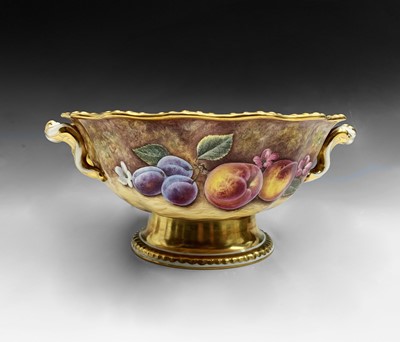 Lot 801 - A Royal Worcester fruit painted pedestal fruit...