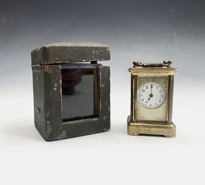 Lot 246 - A brass Corniche cased miniature carriage...