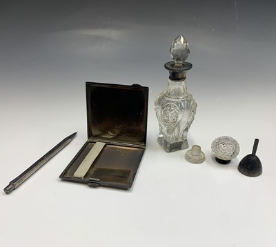 Lot 24 - A silver cigarette case 3.70z together with...