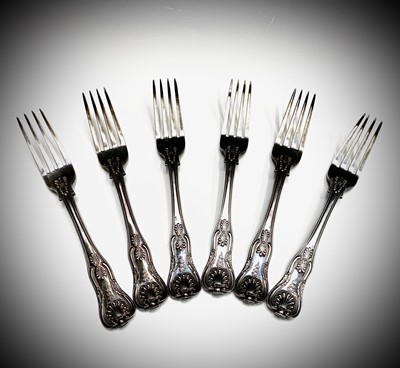 Lot 43 - A set six good George IV silver crested Kings...