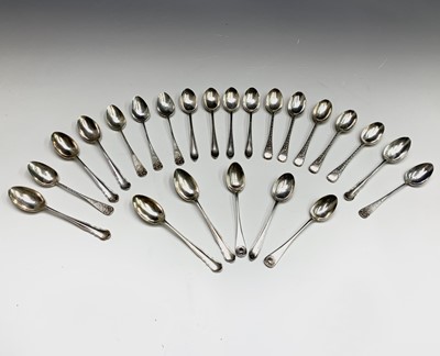 Lot 60 - A set of six silver teaspoons, three sets of...