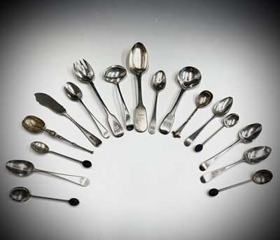 Lot 22 - A silver dessert spoon by Hamilton Calcutta...