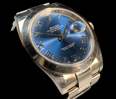 Lot 803 - A Rolex Datejust gentleman's 41mm stainless...