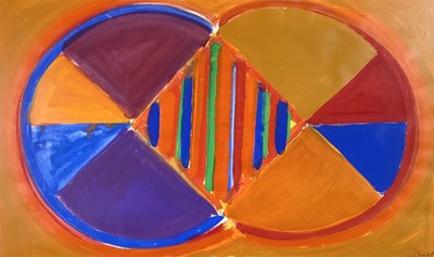 Lot 53 - Sir Terry FROST (1915-2003) Two Suns Acrylic...