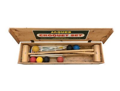 Lot 289 - A Jaques croquet set, boxed.