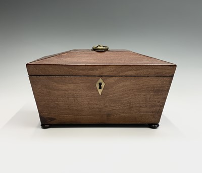 Lot 6 - A Regency mahogany tea caddy, the interior...