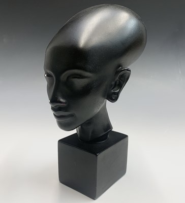 Lot 71 - Danish design - A black painted plaster bust,...