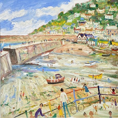 Lot 193 - Simeon STAFFORD (1956) Mousehole Oil on board...