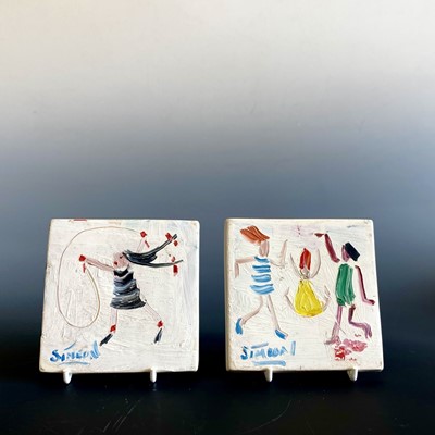 Lot 121 - Simeon STAFFORD (1956) Skipping Two painted...