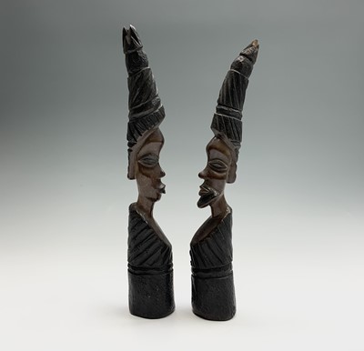 Lot 30 - A pair of central African ethnic carved...