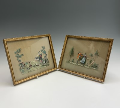Lot 3 - A pair of cut paper scherenschnitte and...