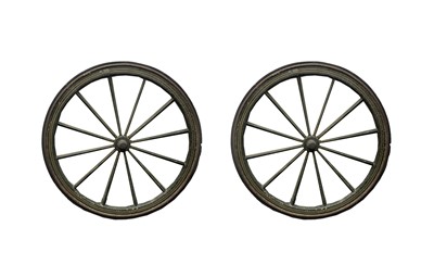 Lot 100 - A pair of Victorian carriage wheels, with...