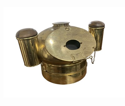 Lot 11 - A large German brass ship's binnacle, early...