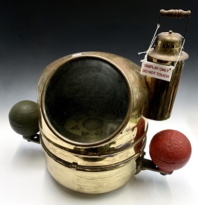 Lot 12 - A Henry Browne & Son 'Sestral' ship's binnacle,...