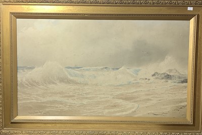 Lot 100 - Henry E. TOZER (1864-c.1938) Crashing Waves...