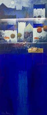 Lot 161 - Glyn MACEY (1969) Wharfside Oil on board...