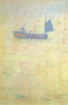 Lot 107 - Robert JONES (1943) Mackerel Fishing Oil on...
