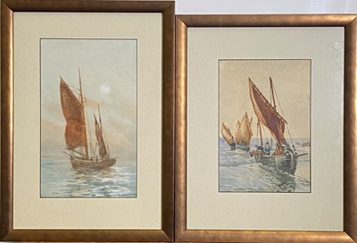 Lot 79 - Frederick MASSEY Fishing Lugger Watercolour...
