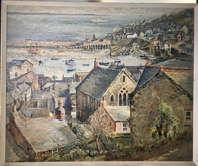 Lot 146 - Dora JOHNS Newlyn Oil on board Signed and...