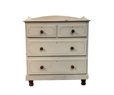 Lot 6 - A Victorian white painted pine chest of...