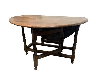 Lot 48 - An oak gateleg dining table, late 17th/early...