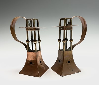 Lot 86 - A pair of stylish Jugendstil copper...