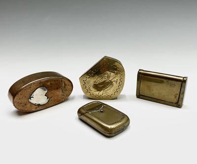 Lot 182 - A Georgian brass snuff box, engraved 'May...