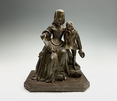 Lot 82 - A 19th century Continental bronze group of a...