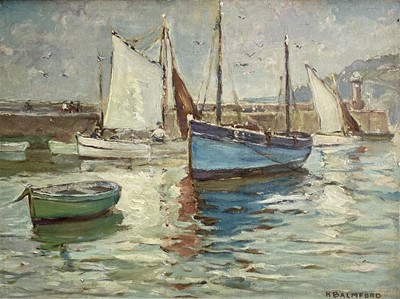 Lot 36 - Hurst BALMFORD (1871-1950) St Ives Boats Oil...