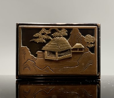 Lot 68 - A Japanese black lacquered cosmetic box, 19th...