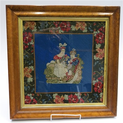 Lot 3214 - A Victorian needlework picture, possibly of...