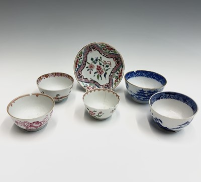 Lot 180 - Five Chinese porcelain tea bowls, 18th century...