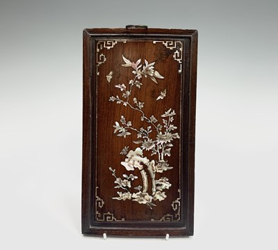 Lot 168 - A Chinese rosewood and mother of pearl inlaid...