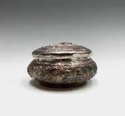 Lot 1026 - A Burmese silver jar and cover, early 20th...