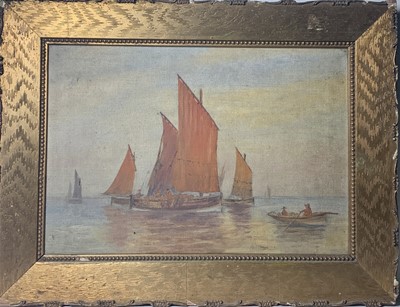 Lot 838 - Fishing Fleet Late Victorian oil on canvas 22...