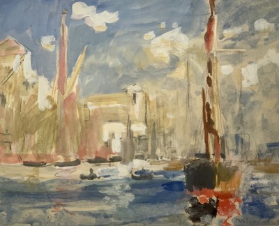 Lot 1056 - Robert G.D. ALEXANDER (1875-1945 Busy Waterway,...