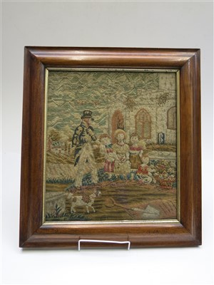 Lot 3211 - A Victorian needlepoint and woolwork picture,...