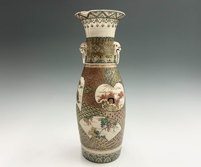 Lot 80 - A Japanese Satsuma vase, Meiji Period, with...