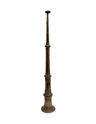 Lot 179 - A Tibetan telescopic copper and brass mounted...